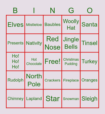 Christmas Bingo Card