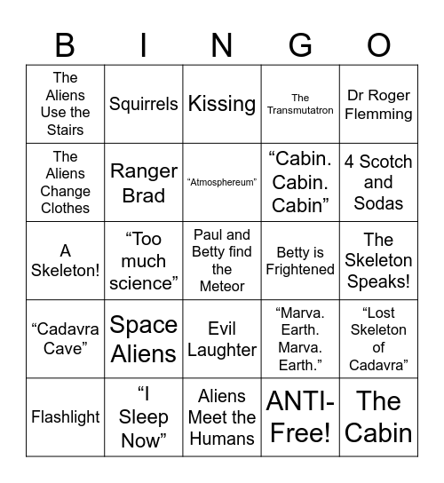 Lost Skeleton of Cadavra - Round 1 Bingo Card