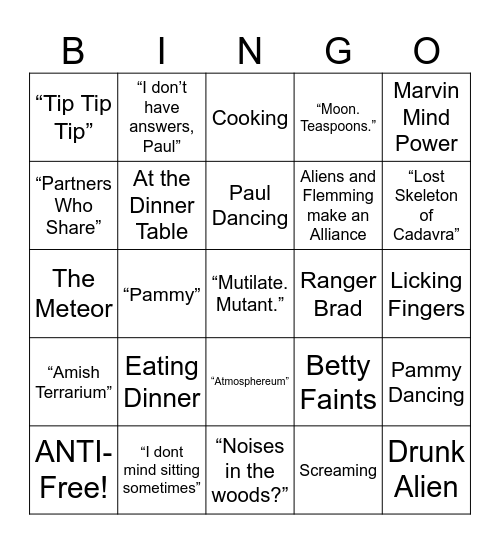 Lost Skeleton of Cadavra - Round 2 Bingo Card