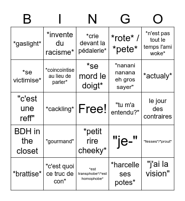 Alient Bingo Card