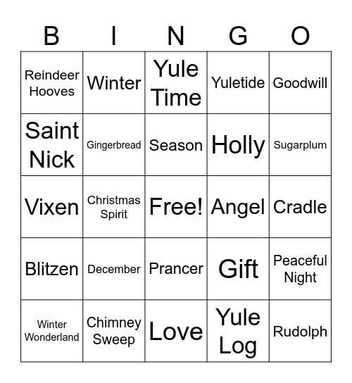 CHRISTMAS BINGOOOOOOOO Bingo Card