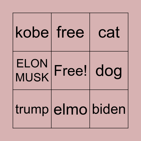 Rocking Around the Bingo Card Bingo Card