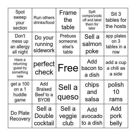 Microsoft Word  Bingo Card