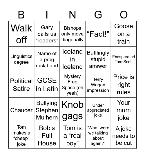 Citation Needed Bingo Card