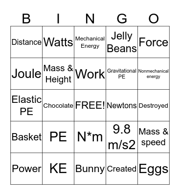 Easter Bingo Card