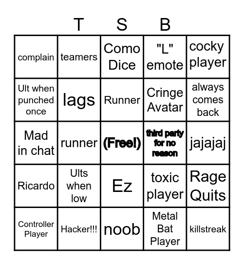 THE STRONGEST BATTLEGROUNDS Bingo Card