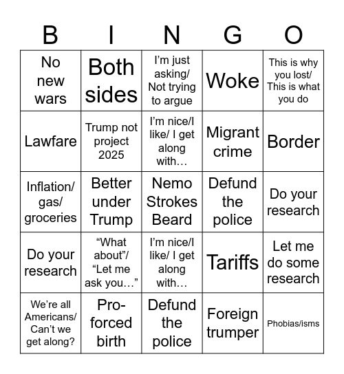 Hunter’s pardoned bingo Card