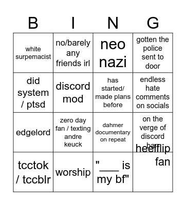 TCC Bingo Card