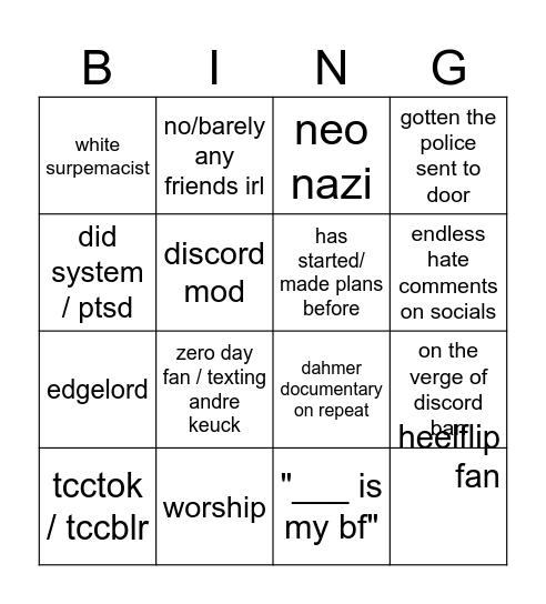 TCC Bingo Card