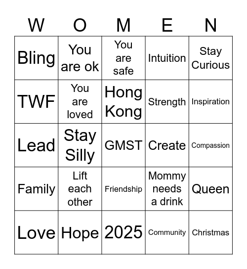 GMST - Christmas Edition Bingo Card