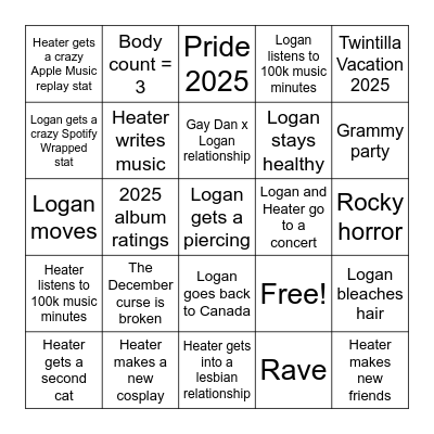 2025 Bingo Card