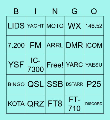 KOTA BINGO Card