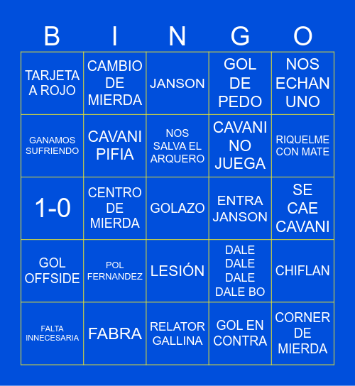 PARTIDO DE BOCA Bingo Card