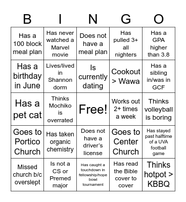 Thursday SG Winter Icebreaker Bingo Card