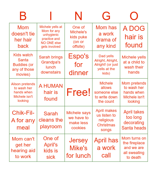 Christmas Bingo 2024 Bingo Card
