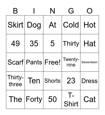 Week 10! Bingo Card