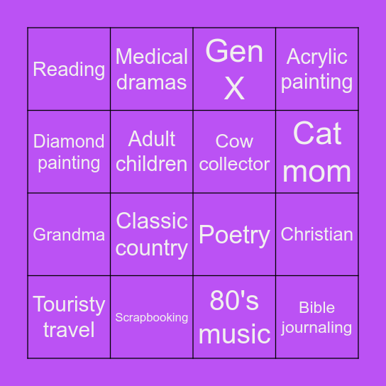 Penpal Bingo Card