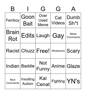 Reels Bingo Card