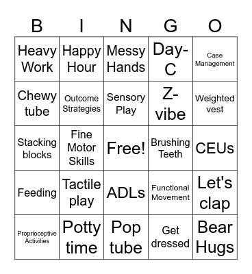 ECI OT Bingo Card