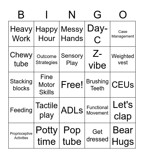 ECI OT Bingo Card