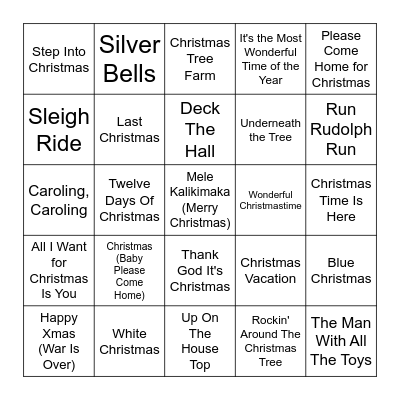 The Most Wonderful Time of the Year Bingo Card