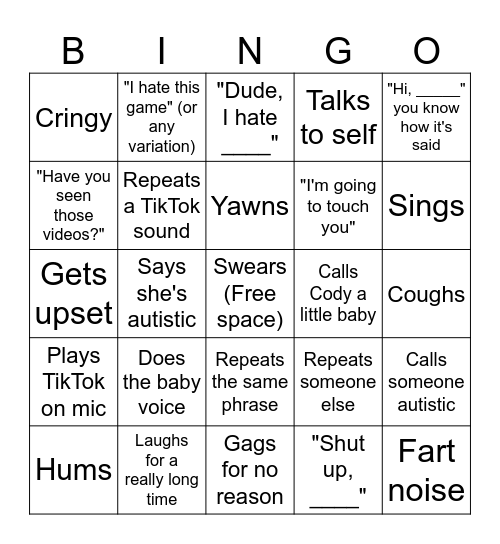 Mariana BINGO Board Bingo Card
