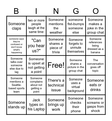 Secret Bingo Card