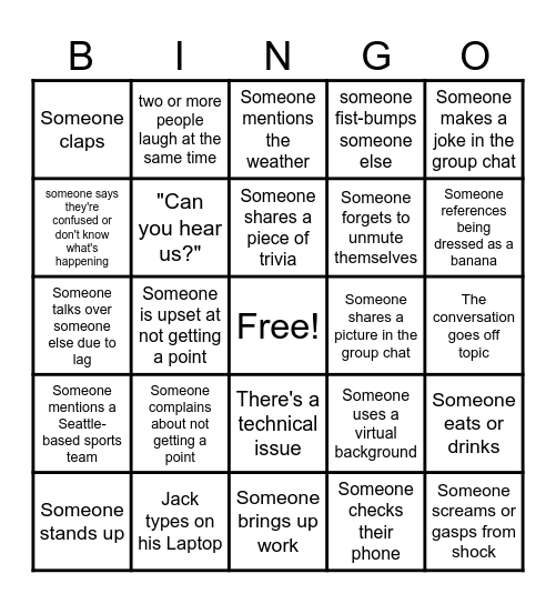 Secret Bingo Card