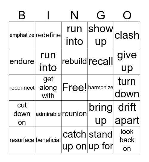 5A  Bingo Card
