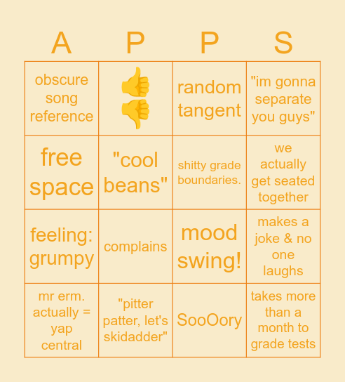 E(w) block Apps SL Bingo Card