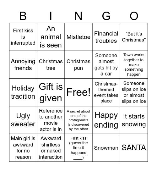 Cringy Holiday Bingo Card