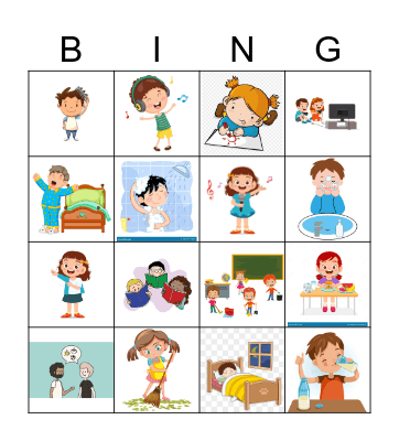 Daily Routines Bingo Card