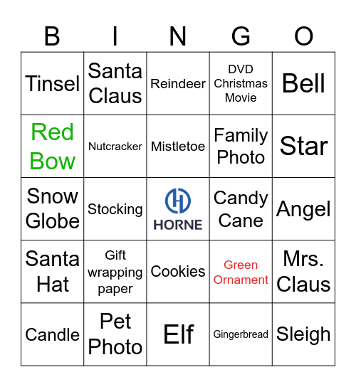 ONLINE HOLIDAY BINGO Card