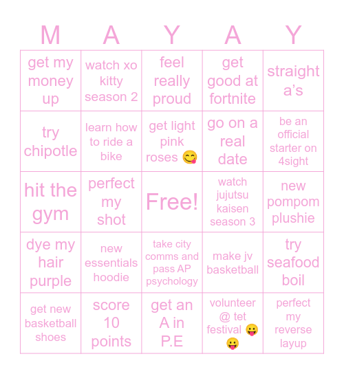 maimais bingo Card