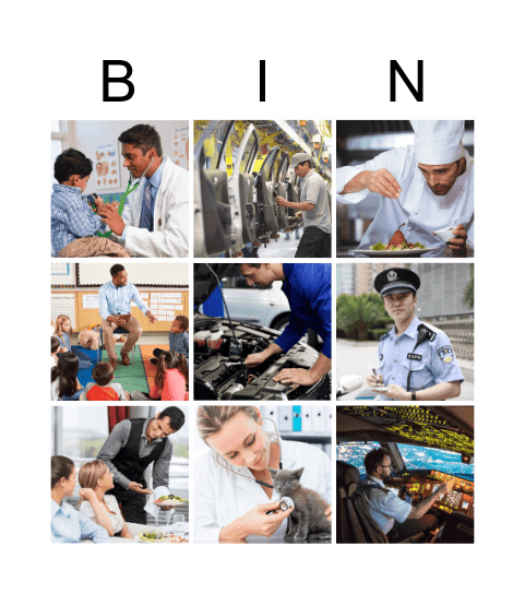 Profession Bingo Card