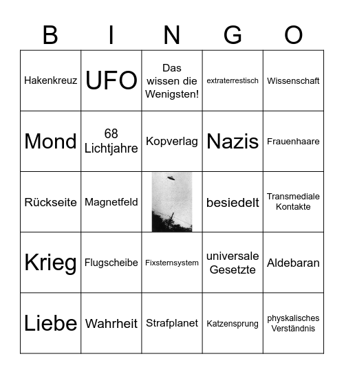 Verschwörungs-Bingo Card