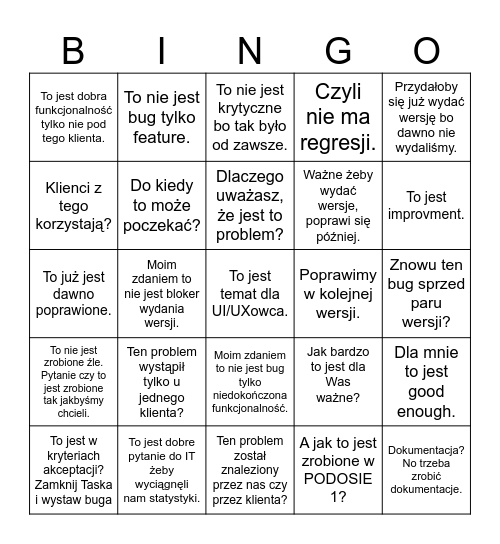 R&D Manager sentences Bingo Card