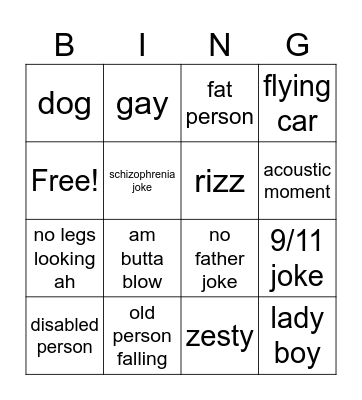 funny Bingo Card