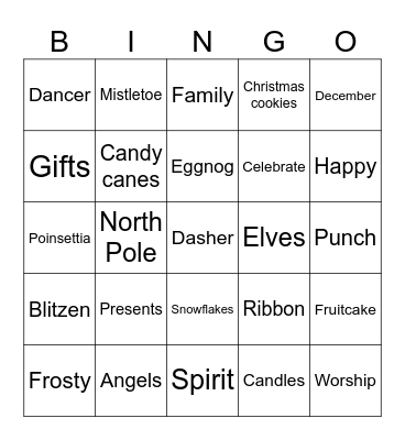 christmas Bingo Card