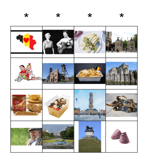 Bingo België Bingo Card