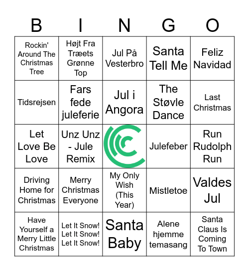 Capacit julemusikbingo Card