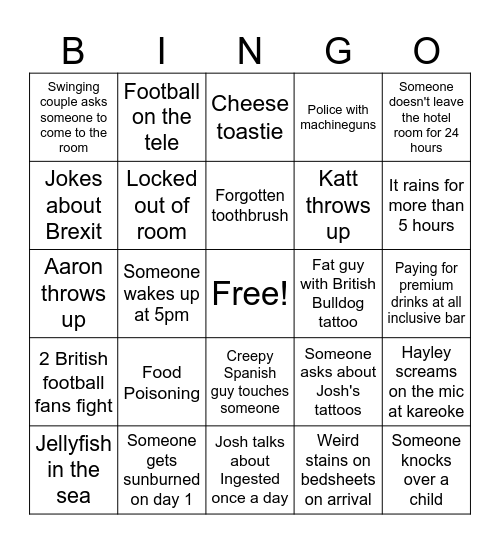 Holiday Bingo Card