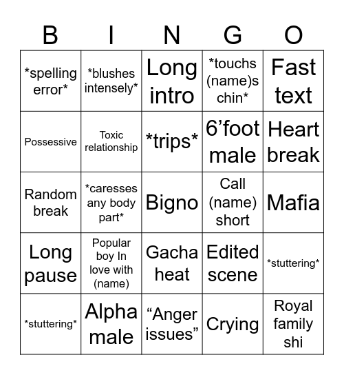 Bigno Bingo Card