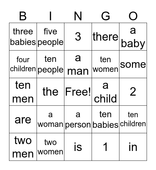 Unit 14 Lesson 1 Bingo Card