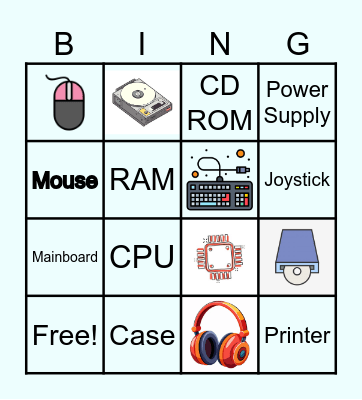 Computer Hardware Bingo Card
