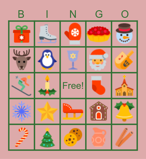 Holiday Bingo Card