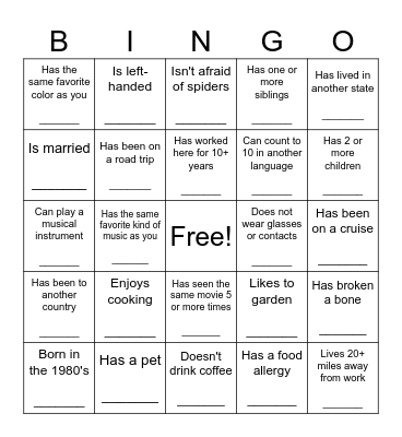 Jingle Mingle Bingo Card