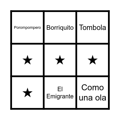 BINGO MUSICAL Bingo Card