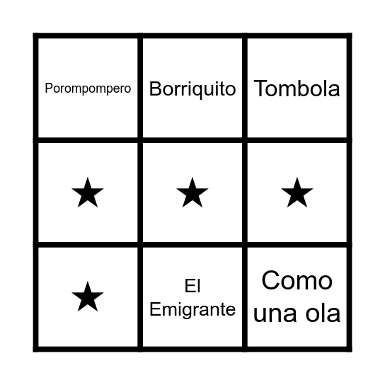 BINGO MUSICAL Bingo Card