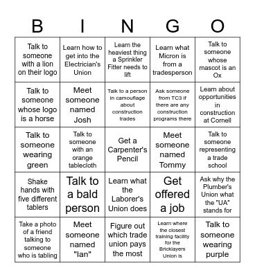 Pathways to Your Future Bingo Card